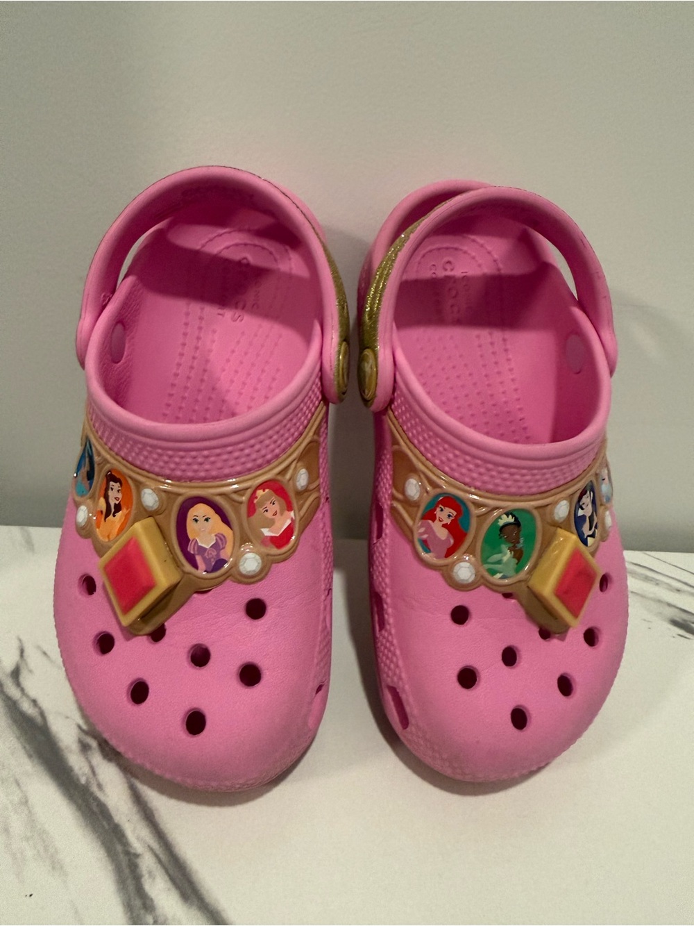 CROCS Kids Pink Disney Princess Charm Clogs